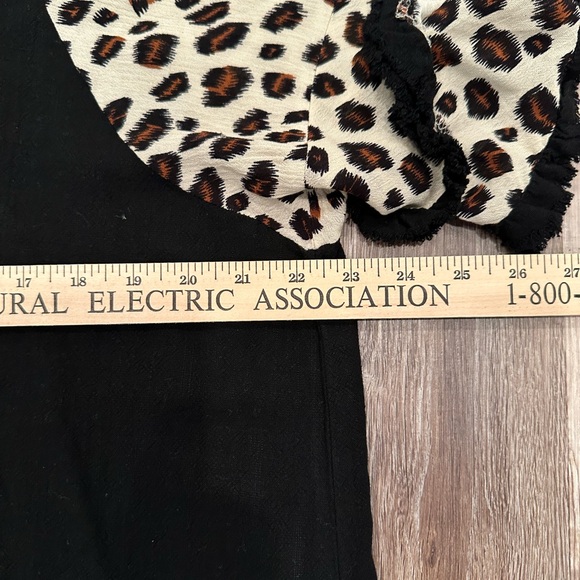 NWT Umgee Linen Blend Animal Print Ruffle Sleeves Tunic Top Blouse Sz XL - Picture 5 of 10